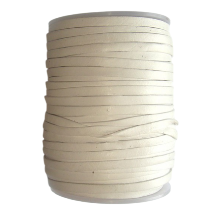 Lanière de cuir - 5mm - Blanc - Cuirenstock
