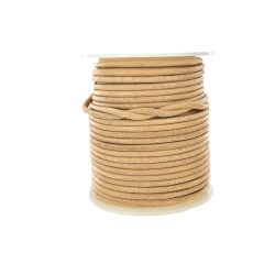 Lacet de cuir rond - Naturel - accessoire ou bijou - Cuir en Stock