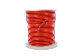 Lacet de cuir rond - Rouge - accessoire ou bijou - Cuir en Stock