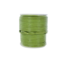 Lacet de cuir rond - Vert - accessoire ou bijou - Cuir en Stock