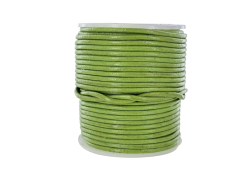 Lacet de cuir rond - Vert - accessoire ou bijou - Cuir en Stock