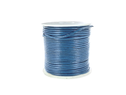 Lacet de cuir rond - Bleu - accessoire ou bijou - Cuir en Stock