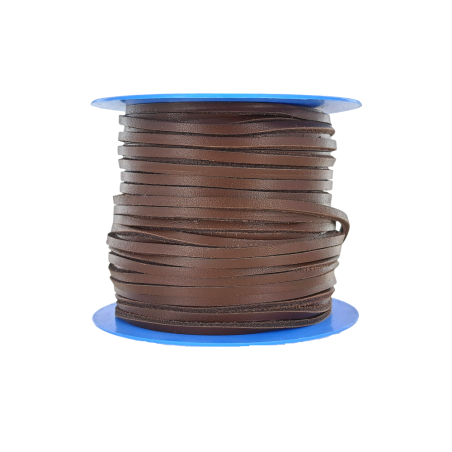 Lacet de cuir carré - 3.5mm - Brun - Cuir en Stock