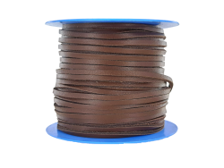 Lacet de cuir carré - 3.5mm - Brun - Cuir en Stock