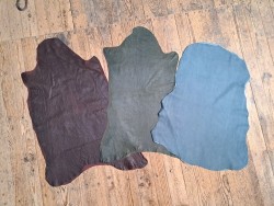 Lot de 3 peaux de cuir stretch - diverses couleurs - Cuir en Stock