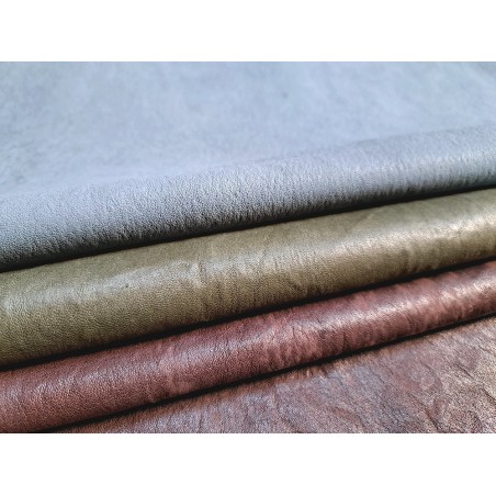 Lot de 3 peaux de cuir stretch - diverses couleurs - Cuir en Stock