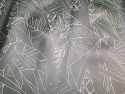 Demi peau de veau noir - graffiti - maroquinerie - Cuir en Stock