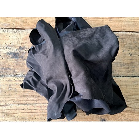chutes de cuir d'agneau velours  - Café - cuirenstock