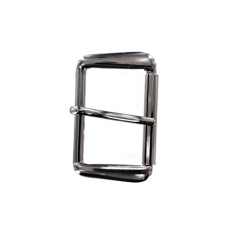 Boucle de ceinture rouleau trapèze - Nickelé - 40 mm - Cuir en Stock