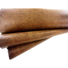 Peau de cuir de karung - Cuir exotique - serpent - Brun caramel - Cuirenstock