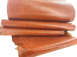 Peau de cuir de karung - Cuir exotique - serpent - Terra cotta - Cuirenstock