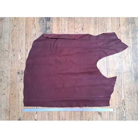 Demi peau de cuir de veau grain façon écorces - bordeaux - maroquinerie - cuirenstock
