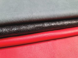 Lot de 3 peaux de cuir stretch - couleurs variées - Cuir en Stock