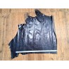 Demi peau de cuir de vachette ciré pullup- végétal - bleu marine- maroquinerie - cuir en Stock