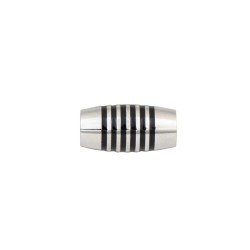 Attache magnétique ovale rayé - 6mmx21mm - Cuirenstock