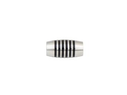 Attache magnétique ovale rayé - 6mmx21mm - Cuirenstock