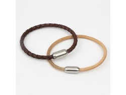 Attache magnétique petite capsule - Nickelé - 4mmx17mm - Cuirenstock