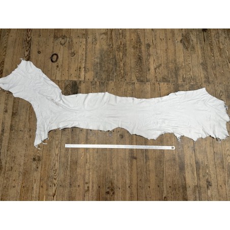 Flanc de vache – Cuir blanc mastic mat – Tannage minéral – Souple & élastique - 2ᵉ choix - Cuir en Stock