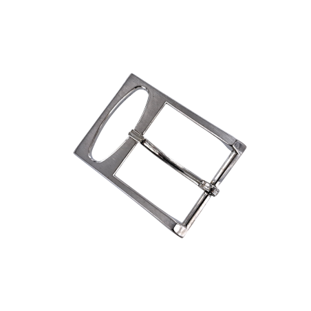 Boucle de ceinture fantaisie - nickelé brossé - 40 mm - bouclerie - accessoire - cuirenstock