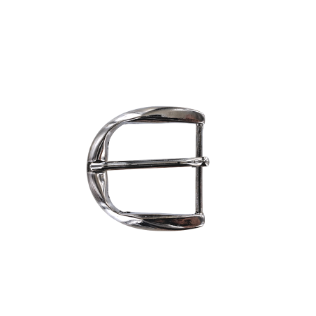 Boucle de ceinture demi D - nickelé - 40 mm - bouclerie - accessoire - cuir en stock