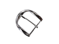 Boucle de ceinture demi D - nickelé - 40 mm - bouclerie - accessoire - cuir en stock