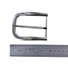 Boucle de ceinture demi D - nickelé - 50 mm - bouclerie - accessoire - Cuir en Stock