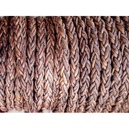 lacet rond tressé - 6mm - bijoux - maroquinerie - cuir en stock