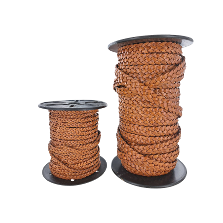 Lacet plat tressé - 5mm - Brun - Bijoux - Décoration - Cuirenstock