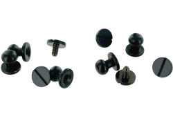 Lot de 5 boutons de col finition NOIR - Standard - Cuir en Stock