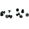 Lot de 5 boutons de col finition NOIR - Large - Cuir en stock