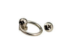 Bouton de col avec anneau - NICKELE - 16mm - Cuirenstock