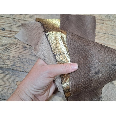 3 peaux uniques - Saumon - A - Cuir en Stock