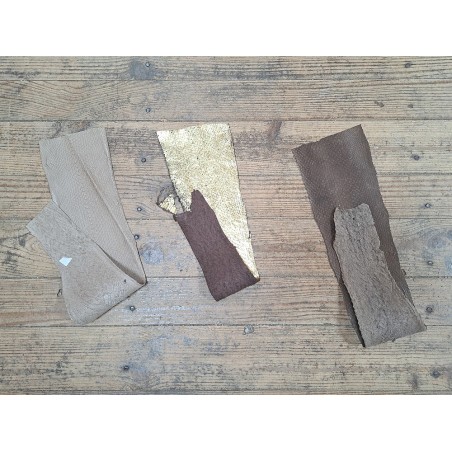 3 peaux uniques - Saumon - A - Cuir en Stock