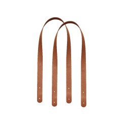 Paire de anses en cuir prêtes à poser - 50 cm - Couleur camel