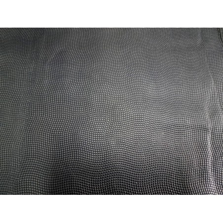 Demi peau de cuir de veau grain façon lézard - noire - maroquinerie - cuirenstock