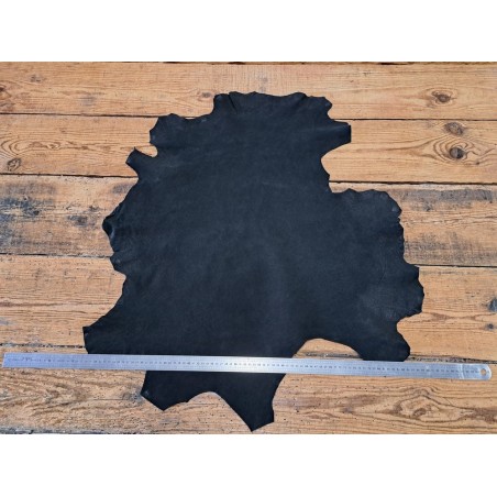 Peau de cuir de chèvre nubuck - Noir - Cuirenstock