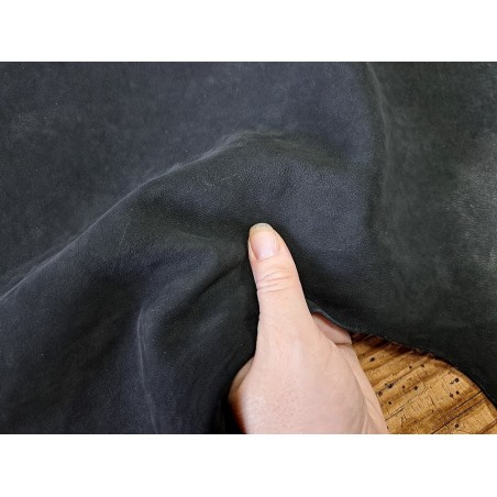 Peau de cuir de chèvre nubuck - Noir - Cuirenstock