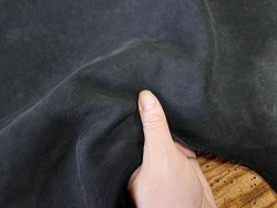 Peau de cuir de chèvre nubuck - Noir - Cuirenstock