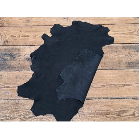 Peau de cuir de chèvre nubuck - Noir - Cuirenstock