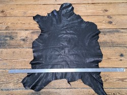 Peau de cuir de chèvre grain naturel - Noir - maroquinerie