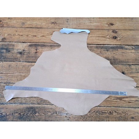 Peau de cuir de kangourou beige mat - maroquinerie - Cuir en stock