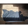 Morceau de cuir de vache grainé - Noir mat - B - Cuir en Stock