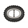 Passant de ceinture ovale argent vieilli cuir en stock