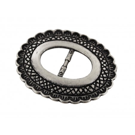 Passant de ceinture ovale argent vieilli Cuir en Stock