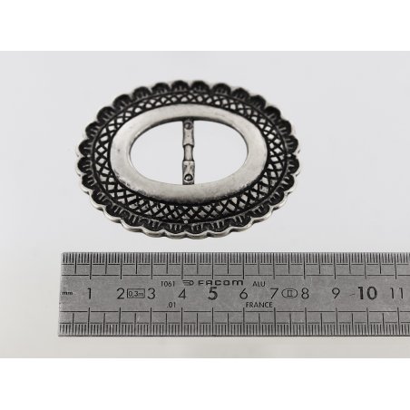 Passant de ceinture ovale argent vieilli cuirenstock