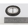 Passant de ceinture ovale argent vieilli cuirenstock