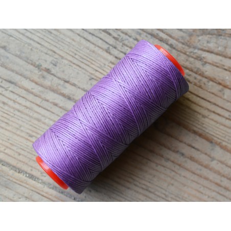 Bobine fil polyester violet tressé et poissé pour couture main cuir Cuirenstock