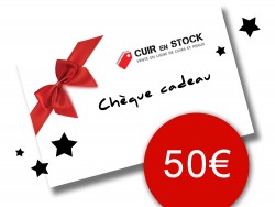 Chèque carte cadeau 50 euros travail du cuir Cuirenstock