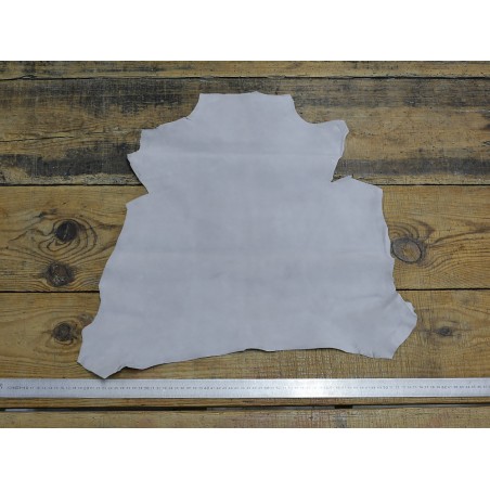 Peau de cuir de chèvre velours gris clair- Cuir en Stock