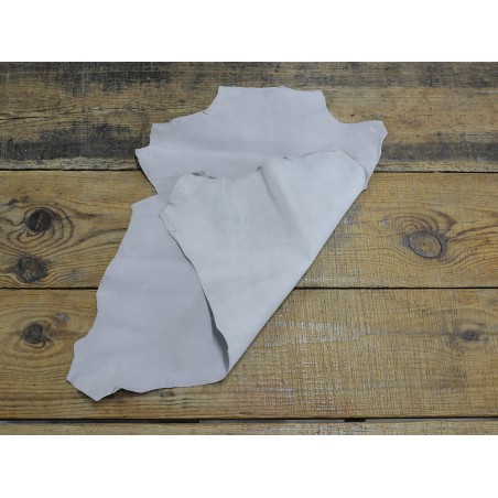 Peau de cuir de chèvre velours gris clair- Cuir en Stock